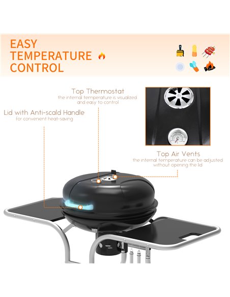 Outsunny Charcoal Grill Trolley Barbecue Grill with Wheels 01-0561 - pic 41002 | FastDaddyshop