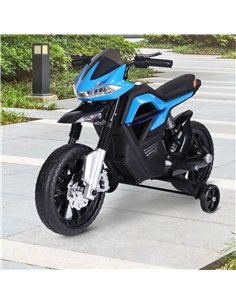 HOMCOM  Ride On Kids Electric Motorbike Scooter 6V Battery Powered w/ Brake Lights and Music Blue