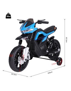 HOMCOM  Ride On Kids Electric Motorbike Scooter 6V Battery Powered w/ Brake Lights and Music Blue 2