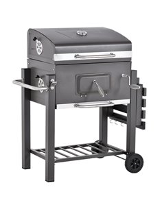 Outsunny Charcoal Grill BBQ Trolley, Dark Grey 846-013