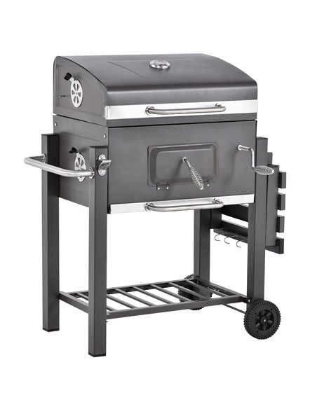 Outsunny Charcoal Grill BBQ Trolley, Dark Grey 846-013 - pic 41043 | FastDaddyshop
