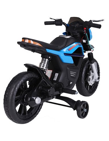 HOMCOM  Ride On Kids Electric Motorbike Scooter 6V Battery Powered w/ Brake Lights and Music Blue