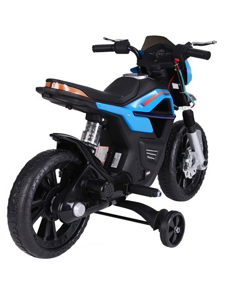 HOMCOM  Ride On Kids Electric Motorbike Scooter 6V Battery Powered w/ Brake Lights and Music Blue - pic 4106 | FastDaddyshop
