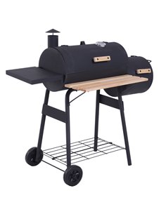 Outsunny Charcoal Barbecue Grill Garden Portable BBQ Trolley, Black 846-036