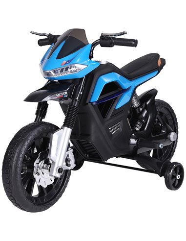 HOMCOM  Ride On Kids Electric Motorbike Scooter 6V Battery Powered w/ Brake Lights and Music Blue