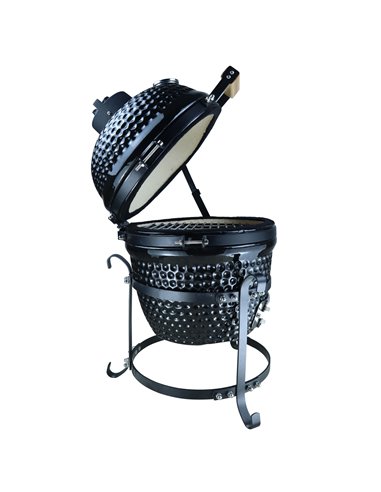 Outsunny Charcoal Grill Ceramic Kamado BBQ Grill Smoker Oven Japanese Egg Barbecue 846-050BK