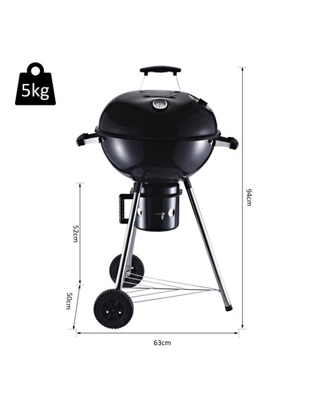 Outsunny Freestanding Charcoal Barbecue Grill, Black 846-045 - pic 41099 | FastDaddyshop
