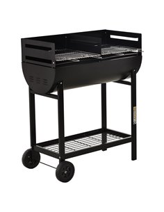 Outsunny Charcoal Barbecue Grill, Garden BBQ Trolley, Black 846-049
