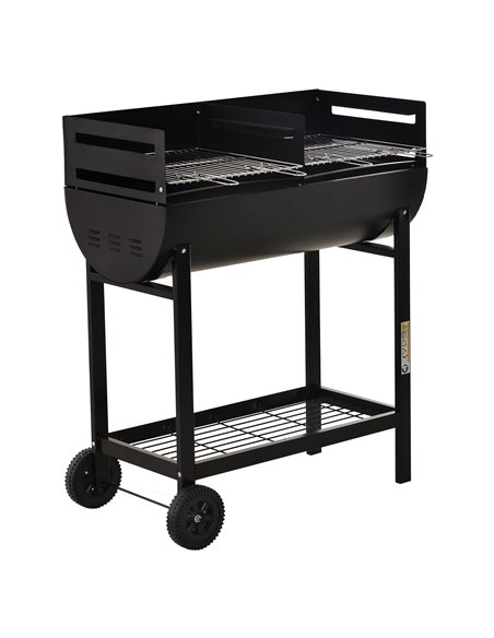 Outsunny Charcoal Barbecue Grill, Garden BBQ Trolley, Black 846-049 - pic 41115 | FastDaddyshop