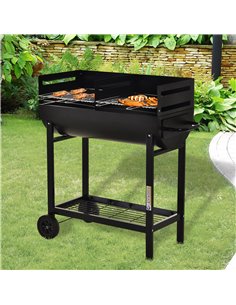 Outsunny Charcoal Barbecue Grill, Garden BBQ Trolley, Black 846-049 2
