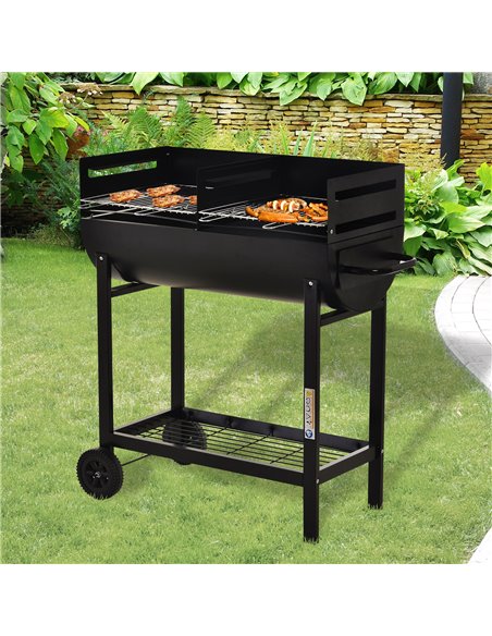 Outsunny Charcoal Barbecue Grill, Garden BBQ Trolley, Black 846-049 - pic 41116 | FastDaddyshop