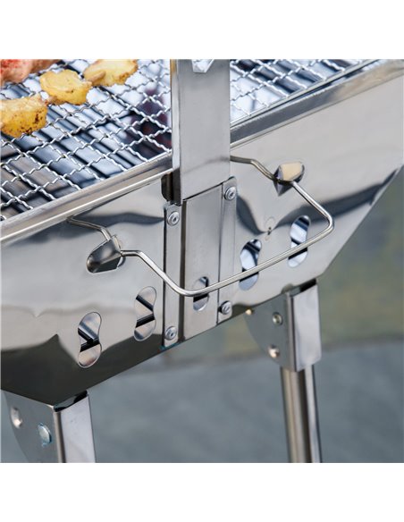 Outsunny Charcoal Grill Portable BBQ Rotisserie Roaster with Foldable Legs, Chicken Spit Roast Machine for Outdoor Picnic Campin - pic 41140 | FastDaddyshop