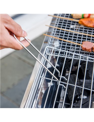 Outsunny Charcoal Grill Portable BBQ Rotisserie Roaster with Foldable Legs, Chicken Spit Roast Machine for Outdoor Picnic Campin