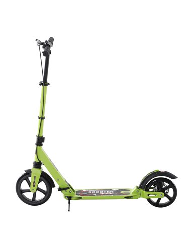 HOMCOM Teens Adult Kick Scooter Foldable Adjustable Aluminum Ride On Toy For 14+ w/ Dual Brake System, Shock Mitigation System -