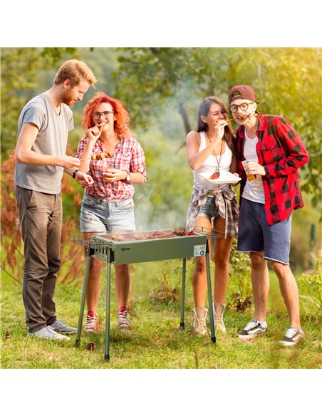 Outsunny Portable Charcoal Barbecue Grill, Dark Green 846-112V00DG - pic 41170 | FastDaddyshop