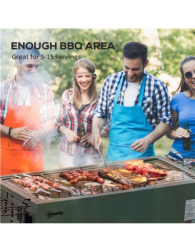 Outsunny Portable Charcoal Barbecue Grill, Dark Green 846-112V00DG