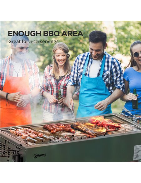 Outsunny Portable Charcoal Barbecue Grill, Dark Green 846-112V00DG - pic 41173 | FastDaddyshop