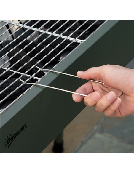 Outsunny Portable Charcoal Barbecue Grill w/ Seasoning Baskets, Hooks, Removable Legs and Multiple Vents 846-112V00DG - pic 41177 | FastDaddyshop