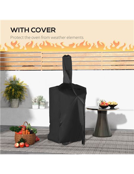 Outsunny Steel 3-Tier Outdoor Pizza Oven Charcoal BBQ Grill, Black 846-139V00BK - pic 41184 | FastDaddyshop