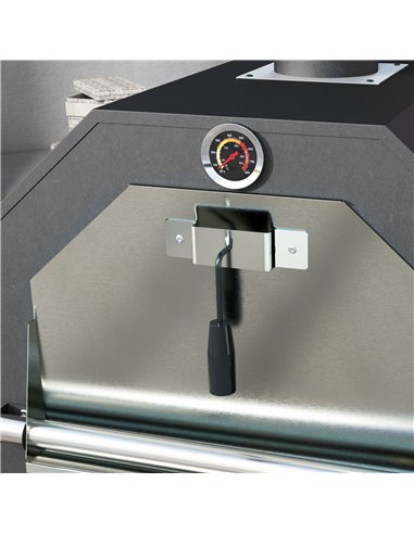 Outsunny Steel 3-Tier Outdoor Pizza Oven Charcoal BBQ Grill, Black 846-139V00BK