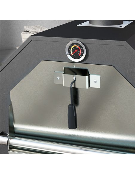 Outsunny Steel 3-Tier Outdoor Pizza Oven Charcoal BBQ Grill, Black 846-139V00BK - pic 41186 | FastDaddyshop