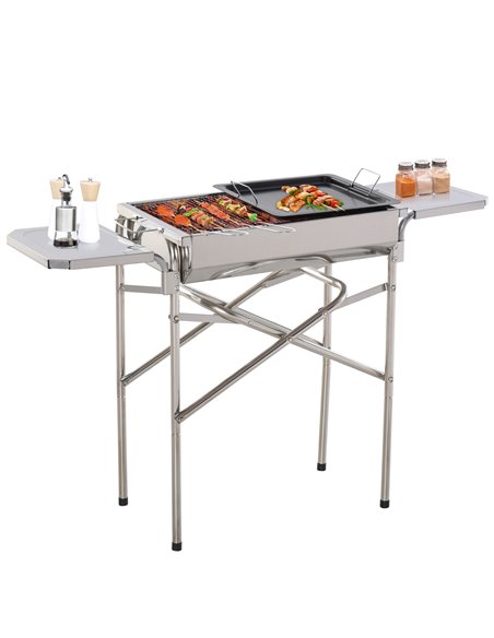 Outsunny Garden Folding Barbecue Grill, Stainless Colour 01-0571 - pic 41196 | FastDaddyshop