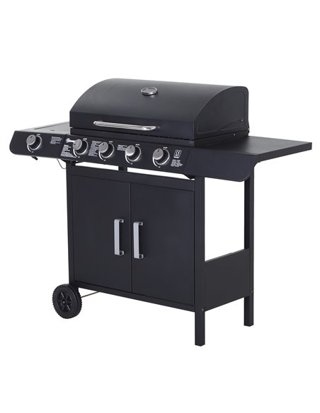 Outsunny 4+1 Gas Burner Grill BBQ Trolley, Black 846-016 - pic 41205 | FastDaddyshop
