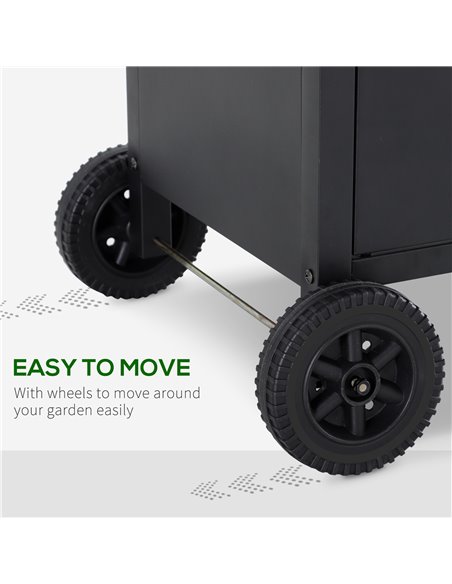 Outsunny 4+1 Gas Burner Grill BBQ Trolley Backyard Garden Smoker Side Burner Barbecue w/ Storage Side Table Wheels 846-016 - pic 41211 | FastDaddyshop