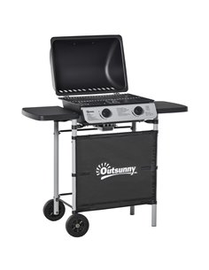 Outsunny 2 Burner Gas Barbecue Grill 5.6 kW, Black 846-063