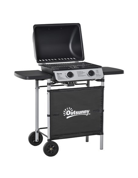 Outsunny 2 Burner Gas Barbecue Grill 5.6 kW, Black 846-063 - pic 41232 | FastDaddyshop