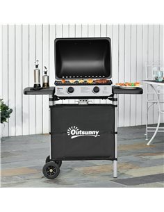 Outsunny 2 Burner Gas Barbecue Grill 5.6 kW, Black 846-063 2