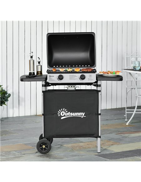 Outsunny 2 Burner Gas Barbecue Grill 5.6 kW, Black 846-063 - pic 41233 | FastDaddyshop