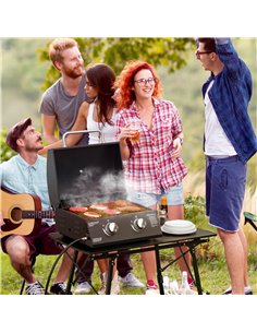 Outsunny Portable 2 Burner Gas Barbecue Grill, Black 846-104V70BK 2