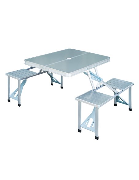 Outsunny Portable Folding Camping Picnic Table and Chairs, Silver 01-0010 - pic 41439 | FastDaddyshop