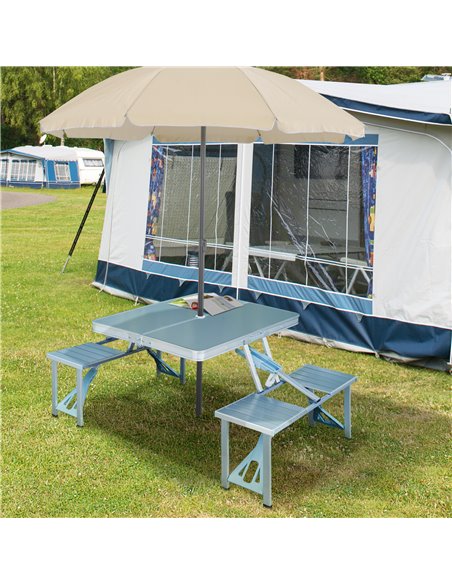 Outsunny Portable Folding Camping Picnic Table and Chairs, Silver 01-0010 - pic 41440 | FastDaddyshop