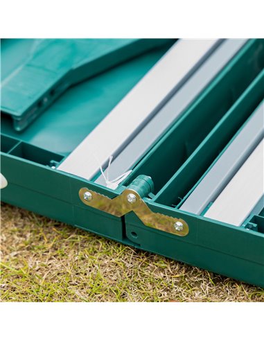 Outsunny Folding Camping Table with Stools Set Aluminum Bench Picnic Garden Party BBQ Portable 01-0402