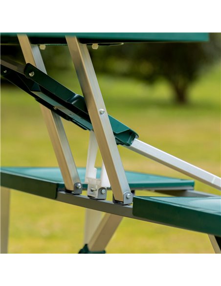 Outsunny Folding Camping Table with Stools Set Aluminum Bench Picnic Garden Party BBQ Portable 01-0402 - pic 41465 | FastDaddyshop