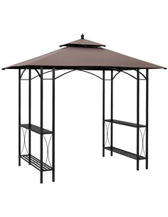 Outsunny BBQ Tent 250L× 150W × 255H cm, Black & Coffee 84C-008