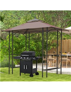 Outsunny BBQ Tent 250L× 150W × 255H cm, Black & Coffee 84C-008 2