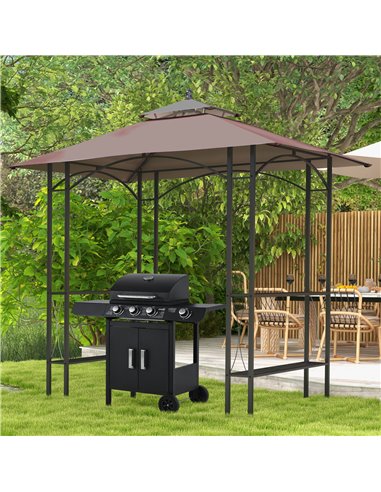 Outsunny BBQ Tent 250L× 150W × 255H cm, Black & Coffee 84C-008