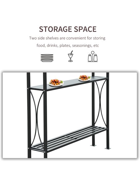 Outsunny BBQ Tent 250L× 150W × 255H cm-Black/Coffee  84C-008 - pic 41479 | FastDaddyshop