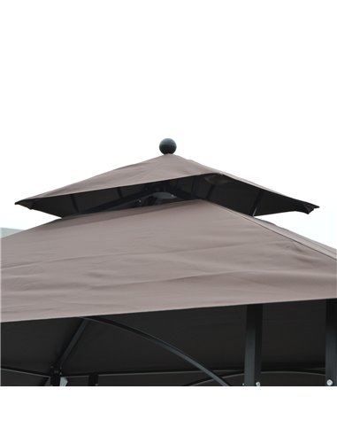 Outsunny BBQ Tent 250L× 150W × 255H cm-Black/Coffee  84C-008