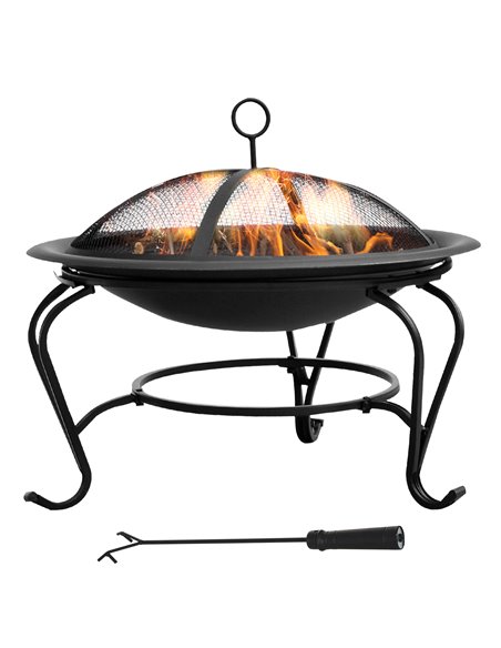 Outsunny Outdoor Fire Pit, 56 x 45H cm, Lid Included, Black 842-024 - pic 41520 | FastDaddyshop