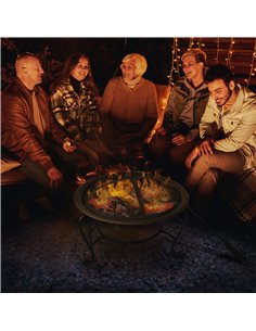 Outsunny Outdoor Fire Pit, 56 x 45H cm, Lid Included, Black 842-024 2