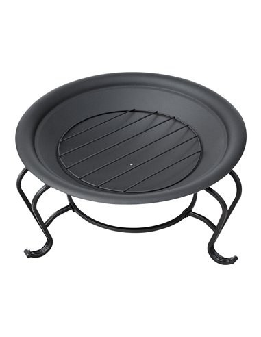 Outsunny Outdoor Fire Pit, 56 x 45H cm (Lid Included)-Black/Blue 842-024