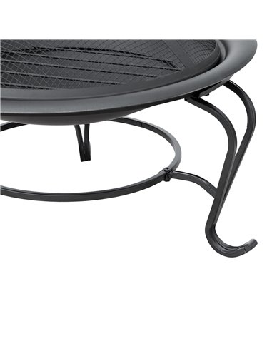 Outsunny Outdoor Fire Pit, 56 x 45H cm (Lid Included)-Black/Blue 842-024