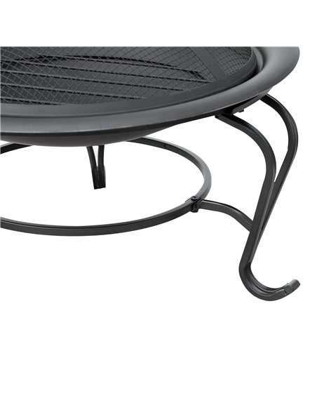 Outsunny Outdoor Fire Pit, 56 x 45H cm (Lid Included)-Black/Blue 842-024 - pic 41528 | FastDaddyshop