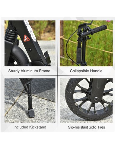 HOMCOM Adult Teens Kick Scooter Foldable Height Adjustable Aluminum Ride On Toy for 14+ with Rear Wheel & Hand Brake, Shock Miti