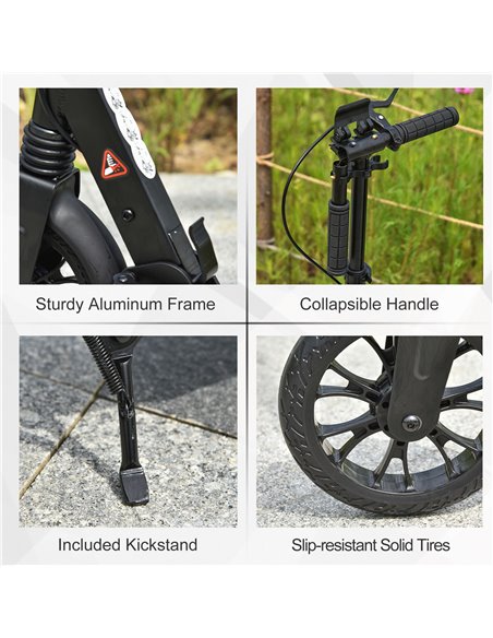 HOMCOM Adult Teens Kick Scooter Foldable Height Adjustable Aluminum Ride On Toy for 14+ with Rear Wheel & Hand Brake, Shock Miti - pic 4154 | FastDaddyshop