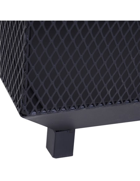 Outsunny Metal Square Fire Pit Outdoor Mesh Firepit Brazier w/ Lid, Log Grate, Poker for Backyard, Camping, Wood Burning Stove,  - pic 41544 | FastDaddyshop